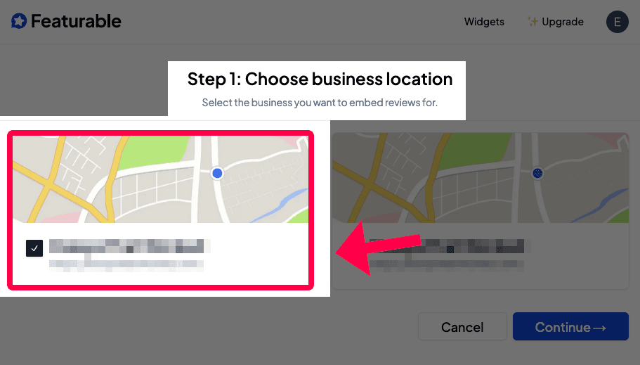 Choose business location