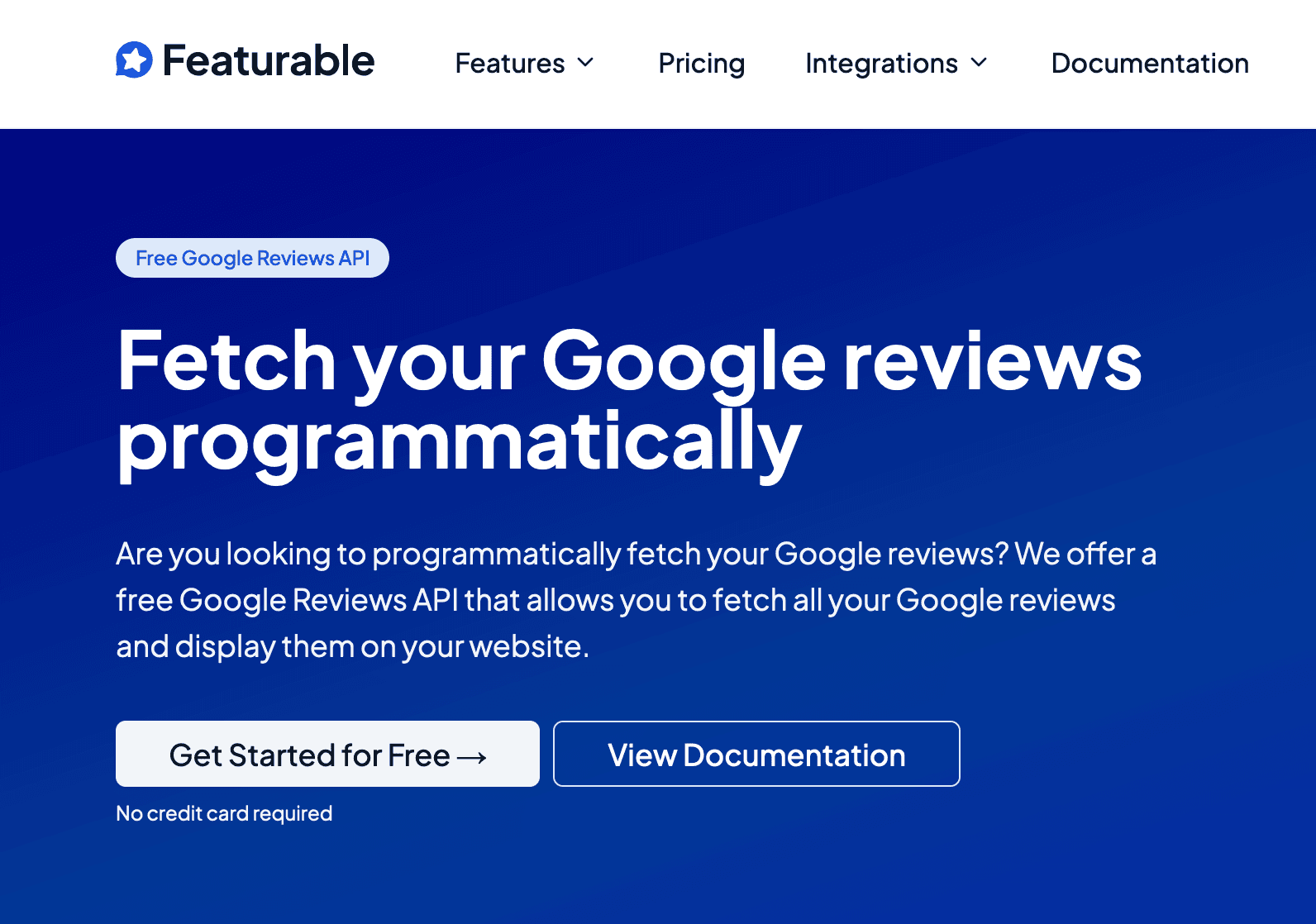 Featurable Google Reviews API