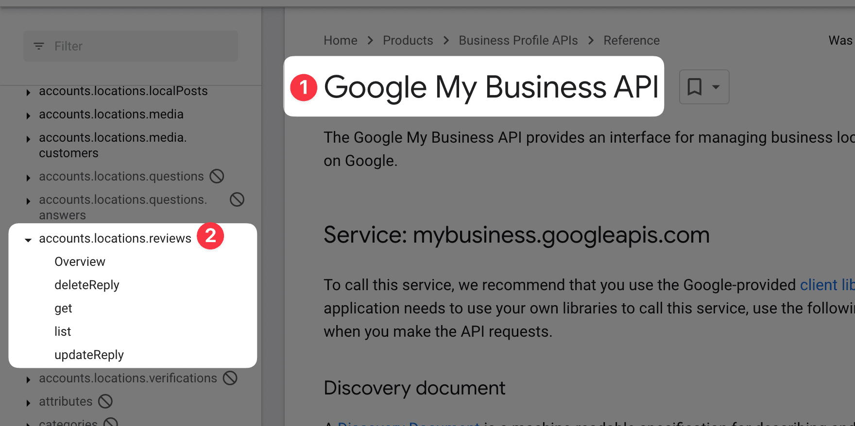 Google My Business APIs