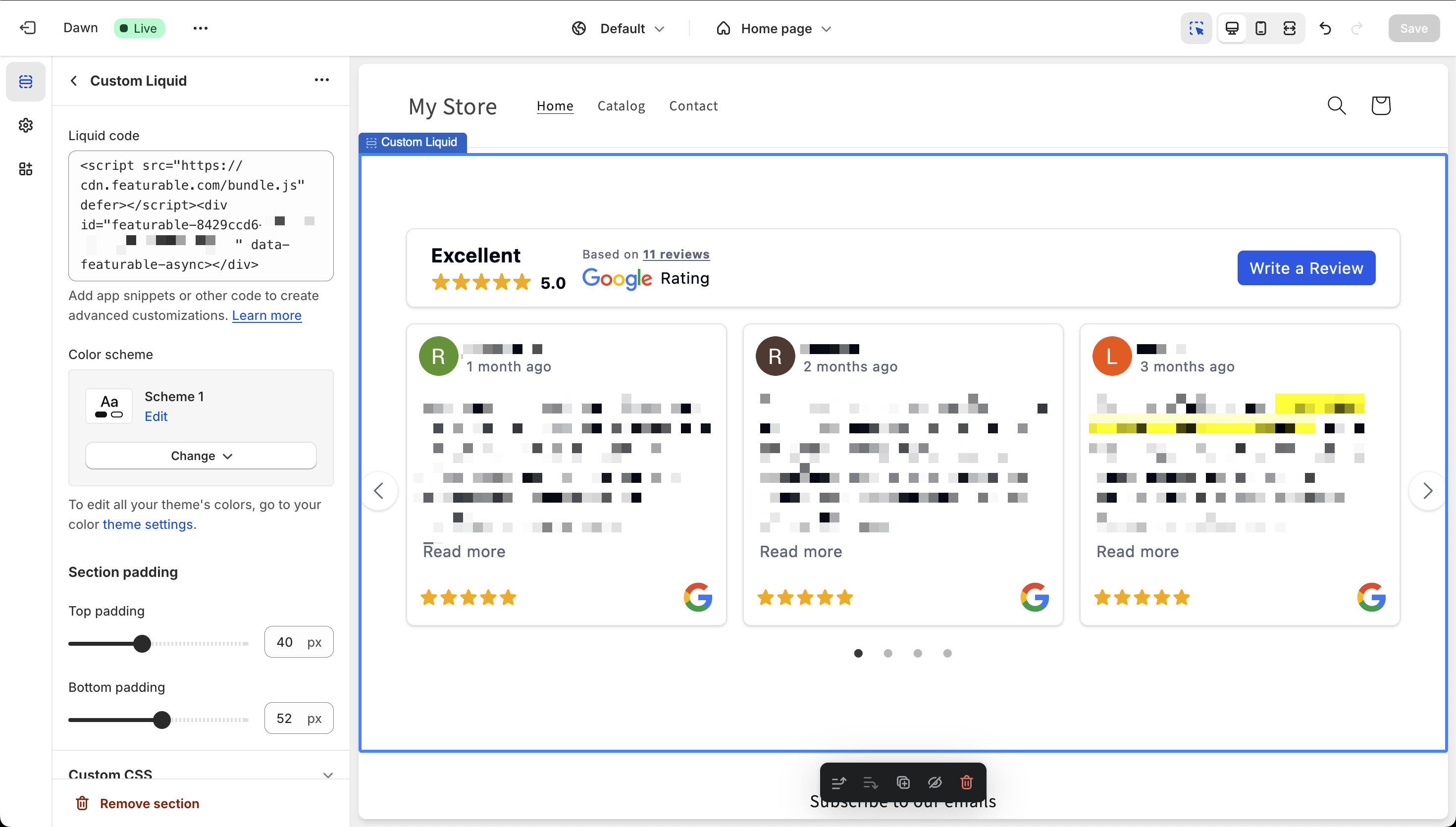 Shopify Google Reviews with Featurable