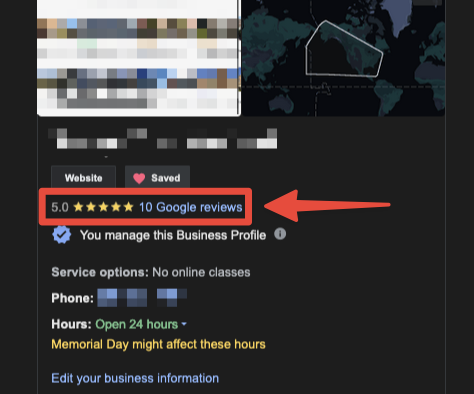 Google business profile reviews